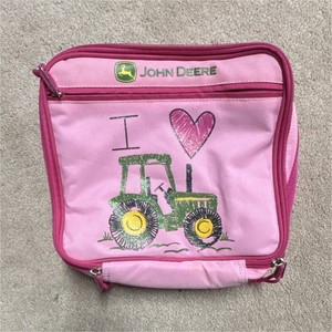 John Deere Pink Tractor Lunch Box with I Love Tractor Graphic girls