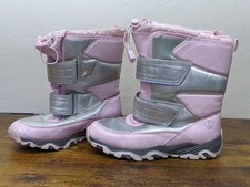 Lands End Girls Youth Winter Snow Boots Pink Silver: Size US 2 / UK 1 / EU33
