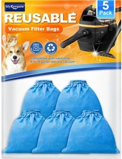 VRC5 Cloth Filter Bags for Vacmaster 4 to 16 Gallon Wet/Dry 5 Pack, 5 Pack 