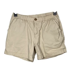 Chubbies Shorts 5.5 Inseam Mens Size L Khaki Elastic Waist Cotton Stretch