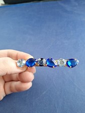 Vtg 90's Y2K Huge 3" Faux Rhinestones Gorgeous Hair Clip Prom Wedding 17-3
