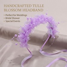 Girls Floral Lace Pearl Headband Flower Girl Party Hair Hoop Accessory