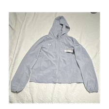 Under Armour Women's Squad 3.0 Hooded Warm-Up Jacket Light Gray S Full Zip