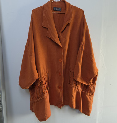 Marc Abbas Leinenjacke Jacke orange rost Lagenlook Plussize weit