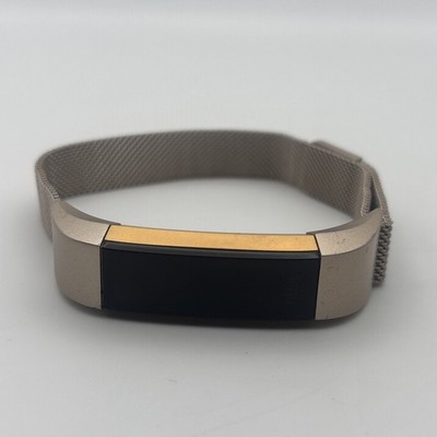Fitbit Alta HR Activity Tracker FB408 Rose Metal Band No Charger Tested Working
