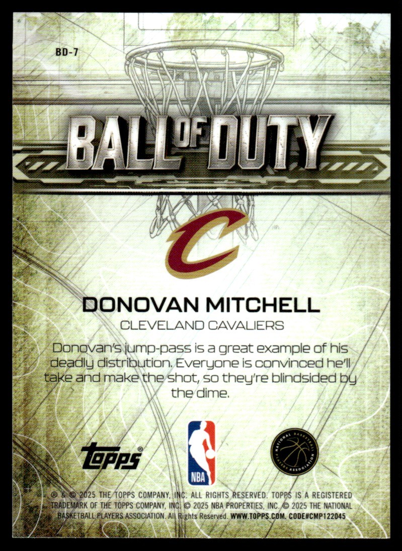 DONOVAN MITCHELL 2025-26 TOPPS CHROME BALL OF DUTY #BD-7 | eBay
