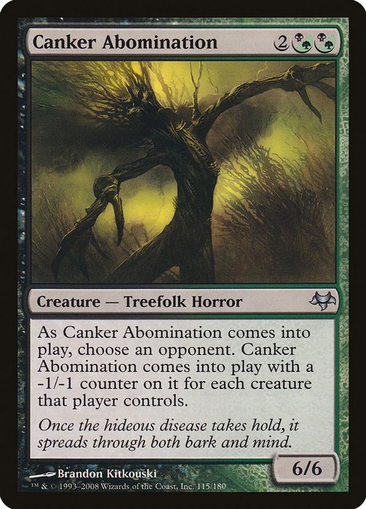 2008 Magic: The Gathering: Eventide Canker Abomination (#115, U, Lightly Played)