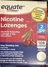 Equate Nicotine Lozenges 2 mg, Stop Smoking Aid, Cherry Flavor, 108 Count