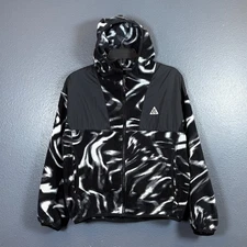 Nike ACG L young black wolf tree camo fleece zip hoodie outdoor