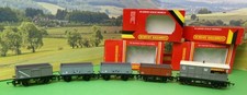 Hornby Open Mineral/Ore Wagons x 4 (R217/R239/R388/R6000) & Brake Van OO boxed