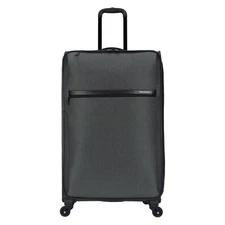 SKYLINE SOFTSIDE LARGE CHECKED SPINNER SUITCASE EXPANDABLE LUGGAGE - GRAY
