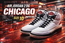 GUC DX2454-106 Nike Air Jordan 2 OG Chicago White Varcity Red Black Size 10