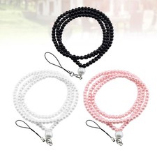 3 PCS Beads Decoration Acessory Necklace Chain Beaded Cellphone Lanyard Choker