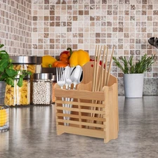 Bamboo Silverware Organizer Chinese Chopstick Holder Tableware Flatware