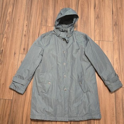 Four Seasons London Womens Hooded Rain Proof Jacket XL Quilted Lined Green