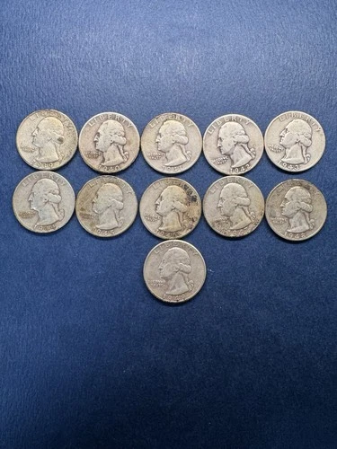 Lot Denver Washington Silver Quarters  All From 1939 To 1949 Beautiful Lot (11)