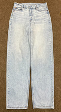 American Eagle Jeans Womens 6 High Rise Baggy Straight Loose Light Wash Denim