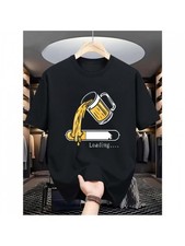 Korean Style American Street Fashion Men's Short Sleeve Shirt Printed T-Shirt B