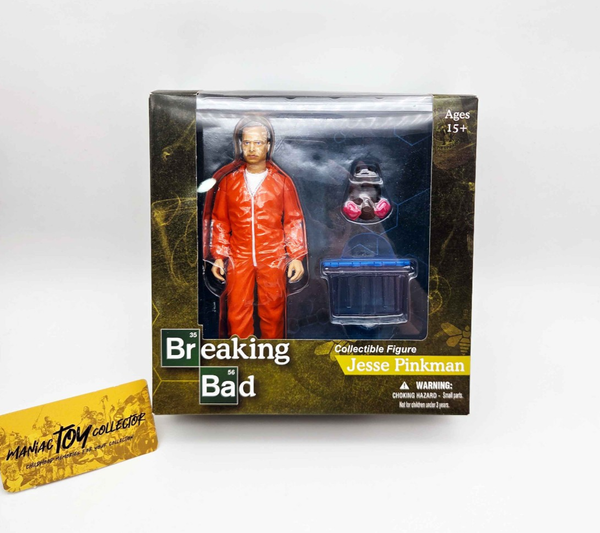 Breaking Bad Deluxe Actionfigur Jesse Pinkman In Orange Hazmat Mezco Toyz 2014-image