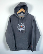 VTG Spy Optic Hoodie Men's Large Gray Sweatshirt Heavyweight USA Made 90s Surf