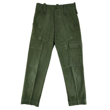 British Army Trousers Olive Green Fatigues Workwear Vintage 70s Small W30 L28.5