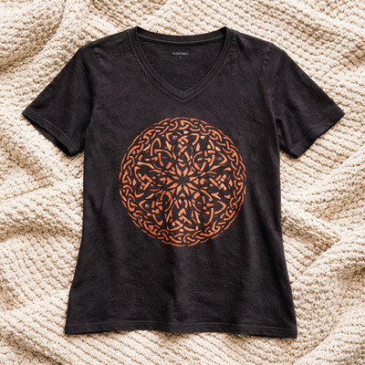 Keltisches Mandala Print Shirt Montego Gr. L schwarz bronze | ZZZ-903