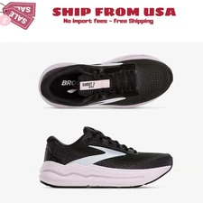 Brooks Women's Ghost Max 2 Black/White/Orchid Ice Athletic Shoes- Medium width