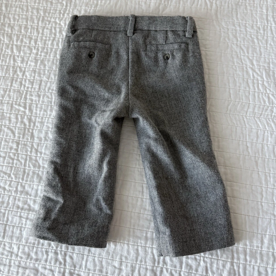 Pantalones de vestir Janie and Jack bebé niño gris mezcla de lana, talla 12-18 meses, forrados Foto 2 de 4