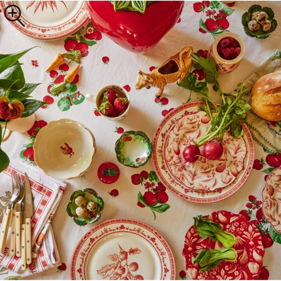 Синий жеребец фарфоровые тарелки набор из 4 столовых приборов декоративный красный - Изображение 3 из 4