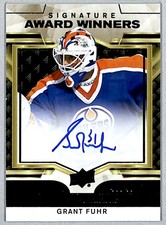 Grant Fuhr 2019-20 UD Premier Signature Award Winners Auto 49/49 #SA-GF Edmonton