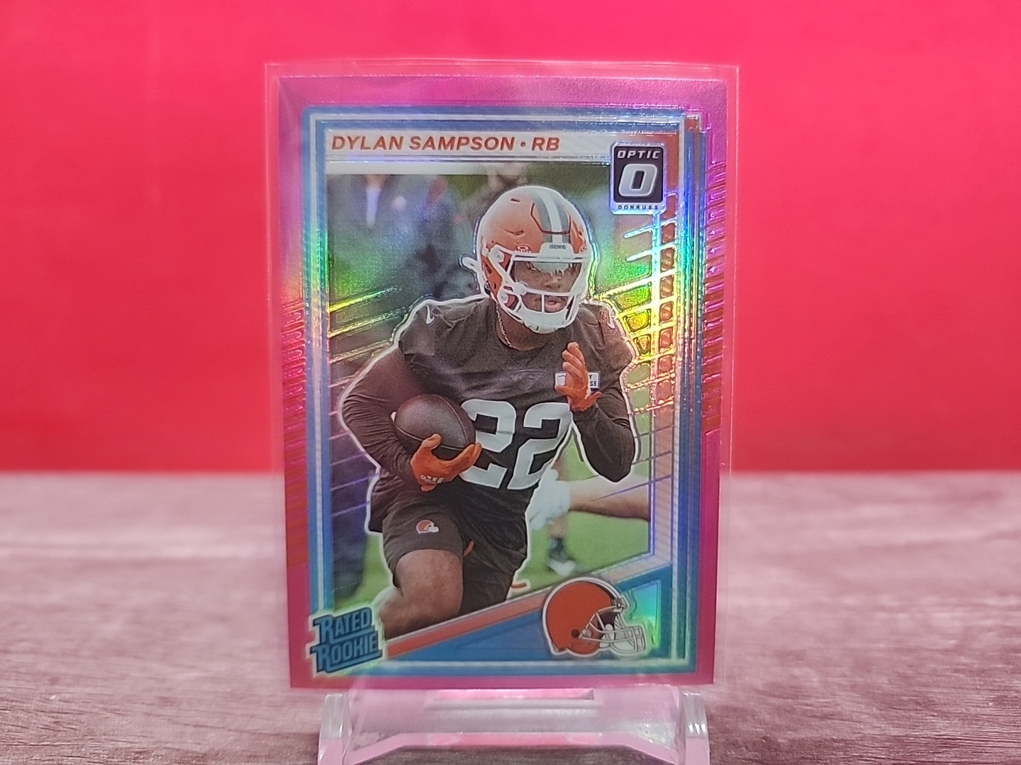 2025 Donruss Optic Preview Dylan Sampson Pink Rated Rookie (RC) #389 Browns