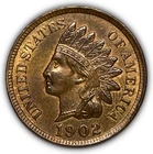 1902 RB Red Brown Indian Head Cent Uncirculated UNC Coin #26204