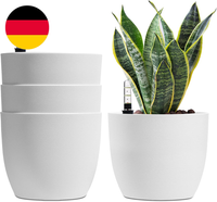 T4U 18Cm SelbstwäSsernder Blumentopf Mit Wasseranzeiger Weiß Blumentopf Set 4Er-