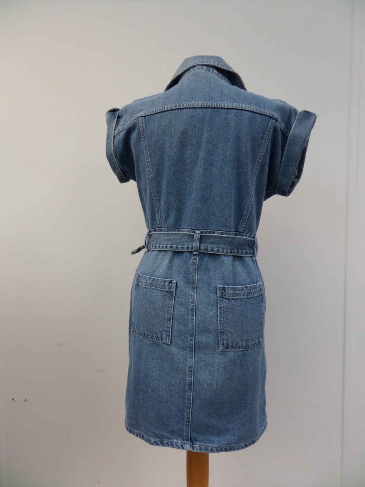 BooHoo Blue Demin Shirt Collar Short Dress Size 10 image 3