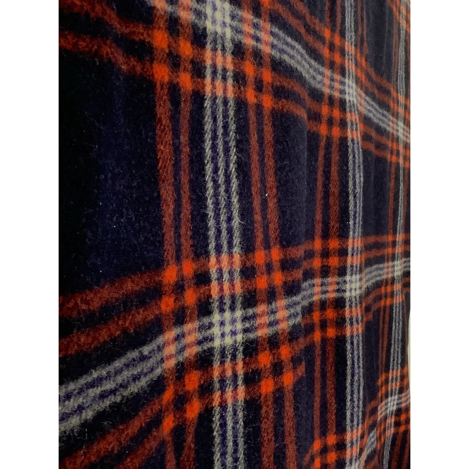  Vtg Antique Pendleton Cayuse Indian Blanket Plaid Fringe Red Blue White 1920s - Image 4 of 4