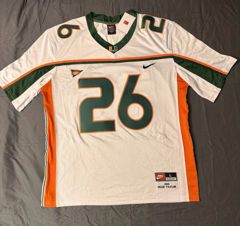 ФУТБОЛКА SEAN TAYLOR 2001 УНИВЕРСИТЕТ МАЙАМИ HURRICANES NIKE БОЛЬШАЯ - Изображение 2 из 4