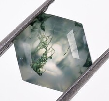 Brilliant Cut Moss Agate Hexagon Shape 6X6mm Healing Gemstone Birthday Gift 1 Ct