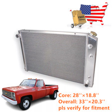 FOR 1973-1986 CHEVY C10 C20 C30 K20 5.7L 7.4L Truck 3 Row Aluminum Radiator