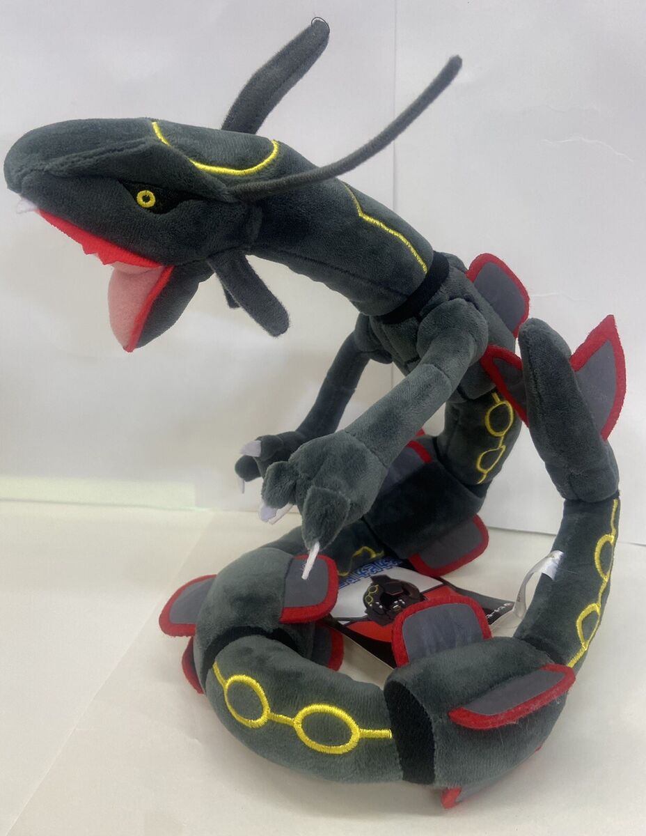 POKÉMON CENTER -Rayquaza- Gray Dragon 30” Long POSEABLE FLEXIBLE PLUSH