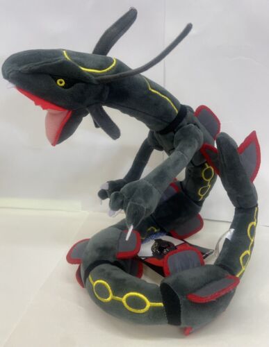 Pokemon Center Original Mega Rayquaza Shiny Dragon Black Model Plush  stuffed Toy