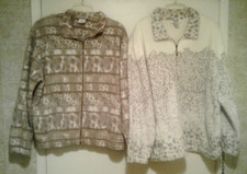 Teddi Of Ca Grey And White Fleece Zip Jackets Plus Size 1x