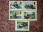 PHQ Stamp cards set No 81 Famous Trains 1985. 5 card set. Mint Condition