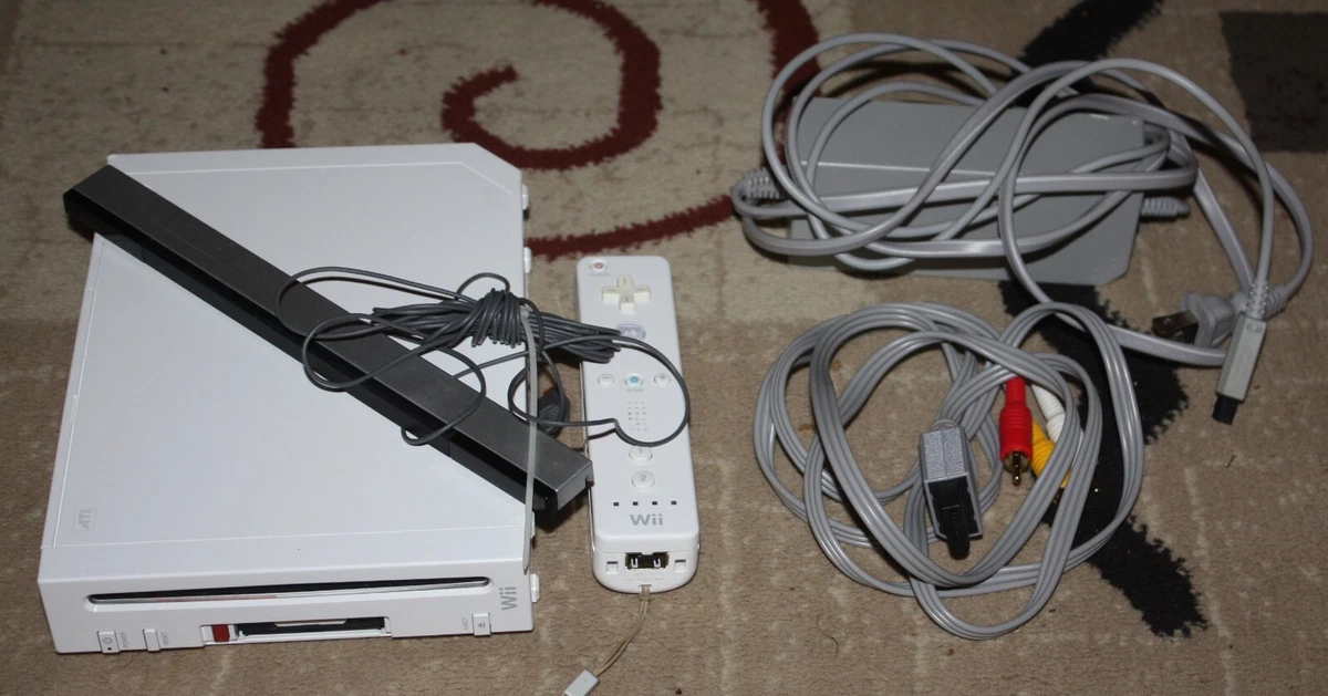 Nintendo Wii Gaming Console Sensor +Cords Gamecube Compatible White RVL