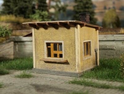 Model Scene 98505, 1:87 H0 Torhaus, Pförtnerhäuschen, Diorama, Lasercut Bausatz