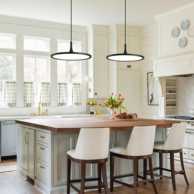 Modern LED Pendant Light Dimmable Adjustable Kitchen Island Hanging Lamp Black