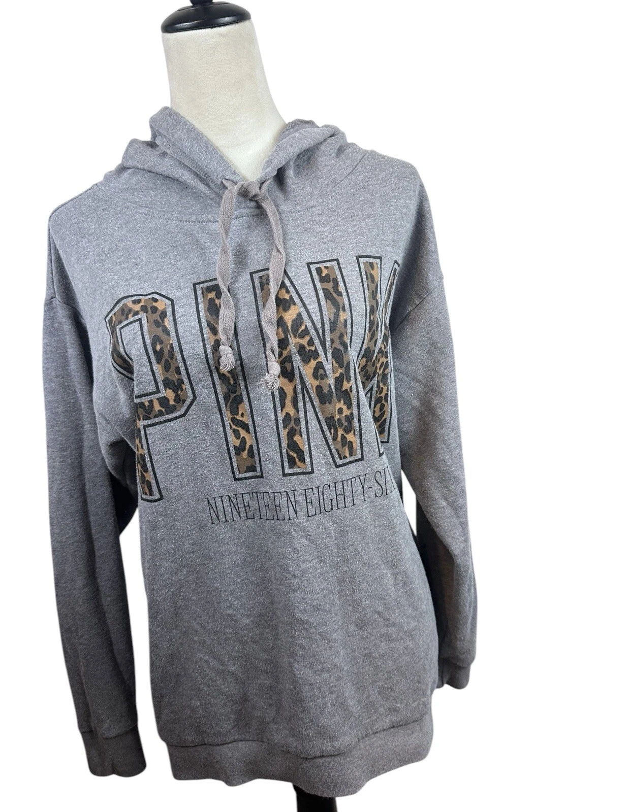 UNDERCOVER Felpa con cappuccio pullover ROSA Victorias Secret grigio stampa ghepardo taglia XS RARA