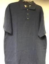 Wearguard Men' Blue Polo Short Sleeve Shirt Size L,  Half Button New without tag