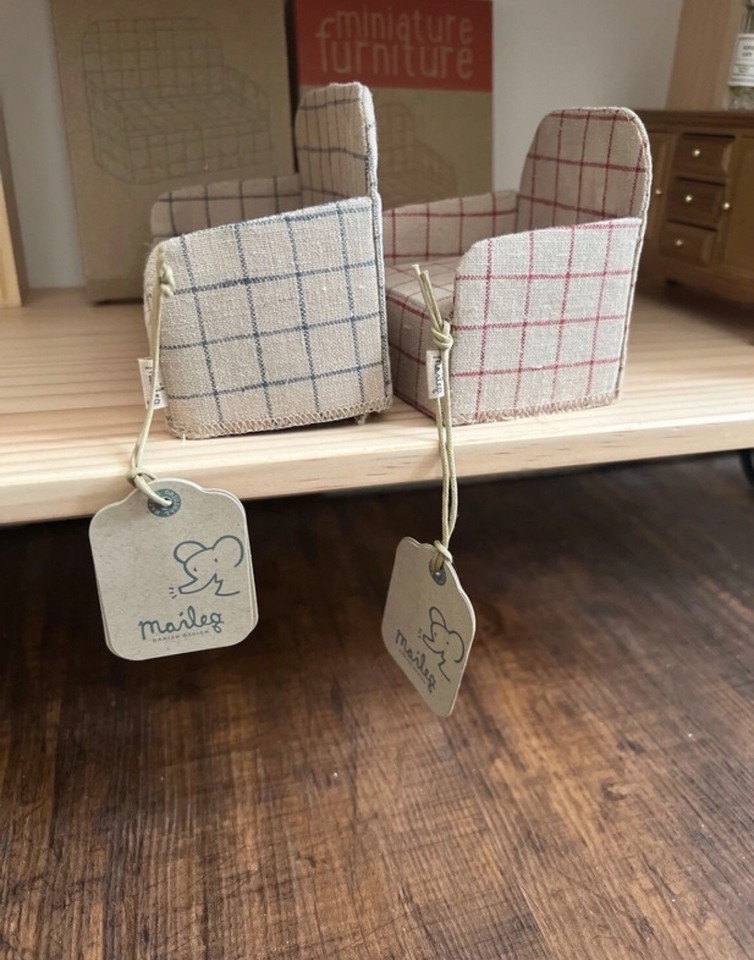 2x Maileg Sofas Green And Red eBay