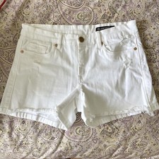 Blank NYC Jean Shorts Womens 27 Preppy White Distressed Stretchy Coastal