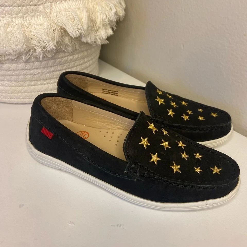 Mocasín MARC JOSEPH NEW YORK Niña Gamuza Cuero Driver Estrella Dorada Niño NUEVO 12 Foto 3 de 4